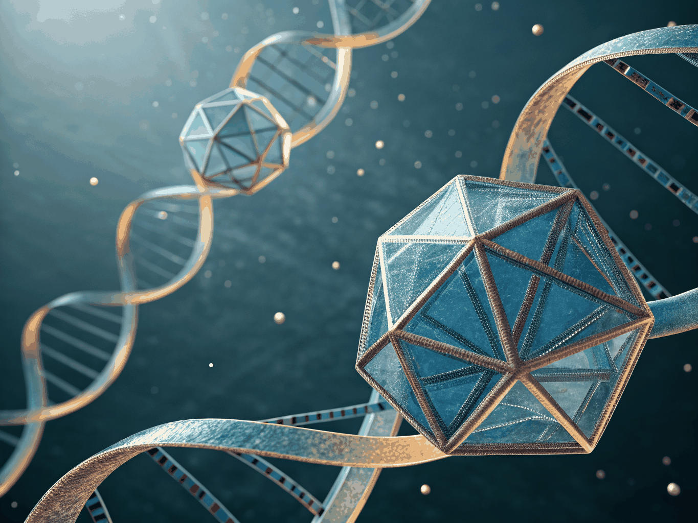 Abstract 3D monochrome parametric ribbons and particle array