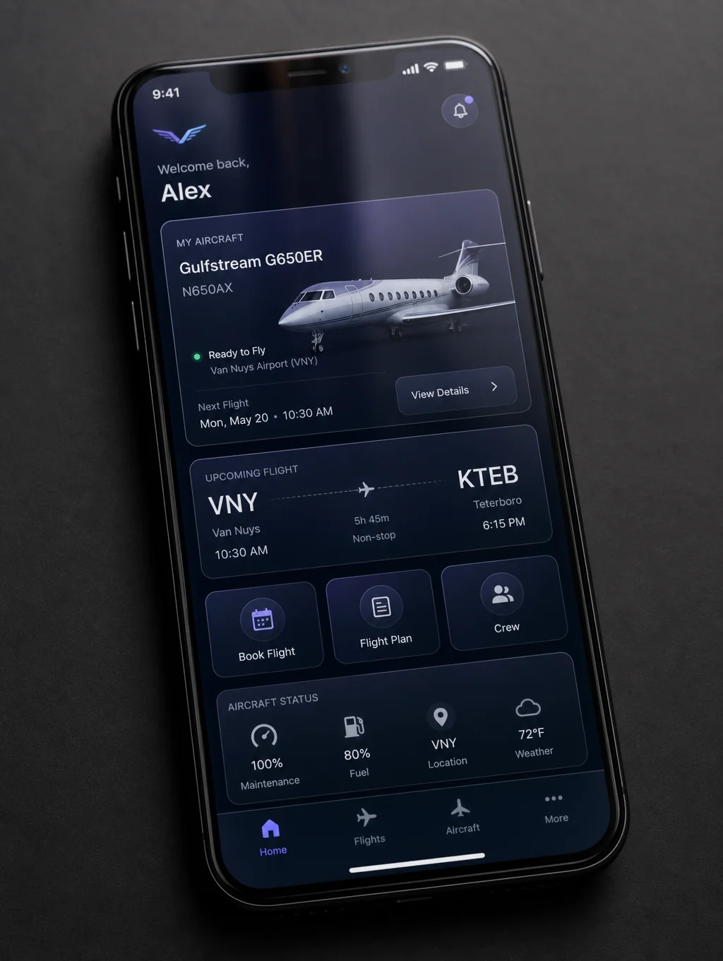 Mobile interface for featured project
